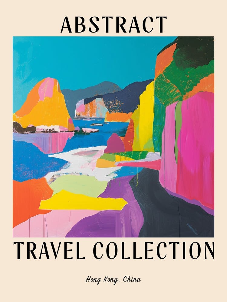 Abstraktes Reisekollektions-Poster Hong Kong China 1