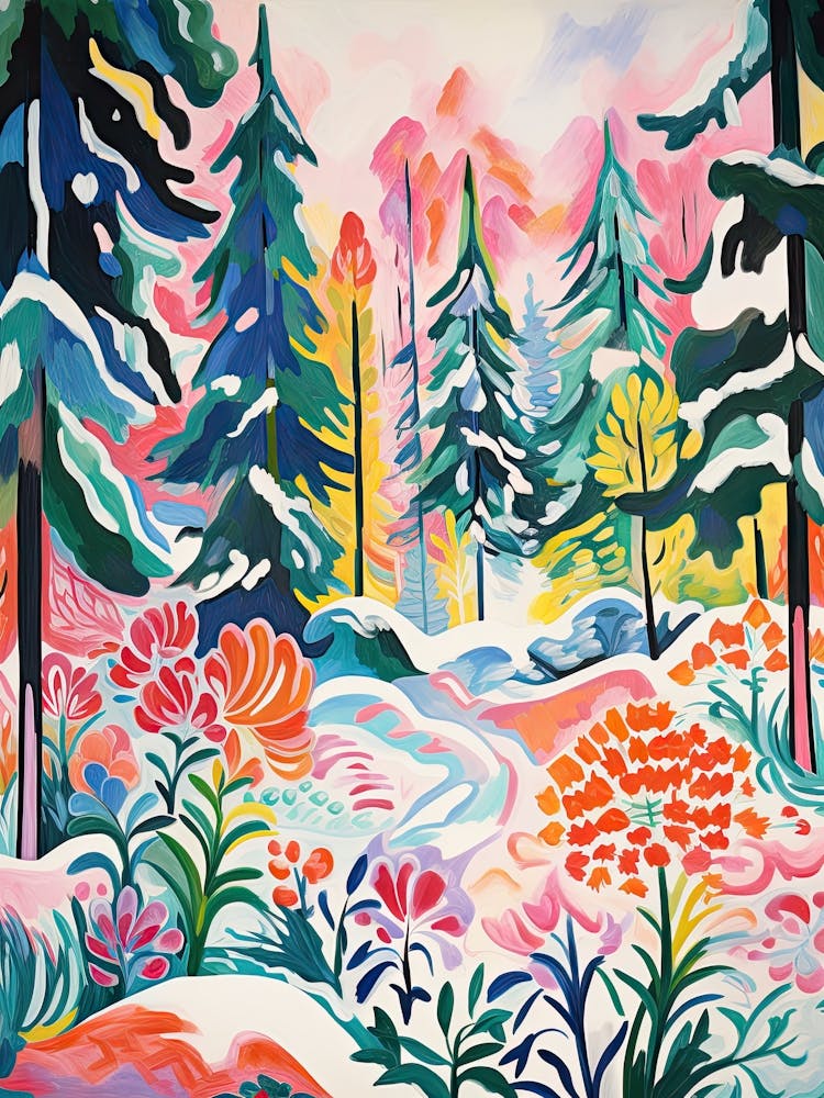 Winter Snow Snow Coniferous Forest Illustration 8