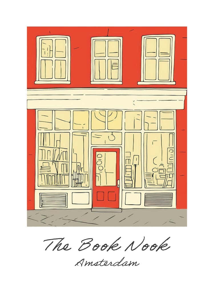 Amsterdam The Book Nook Pastel Colours 2 Poster
