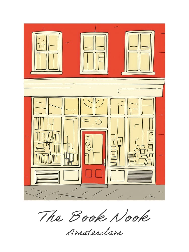 Amsterdam The Book Nook Pastel Colours 2 Poster