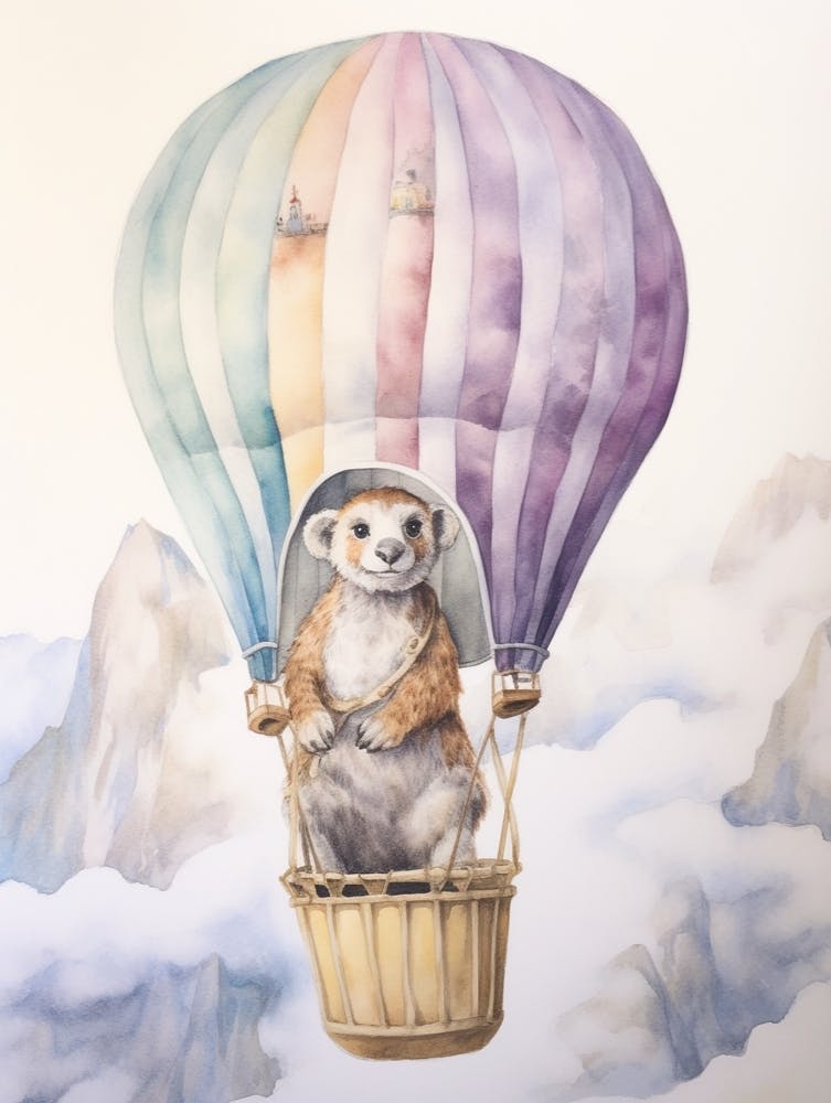 Baby Meerkat 2 In A Hot Air Balloon