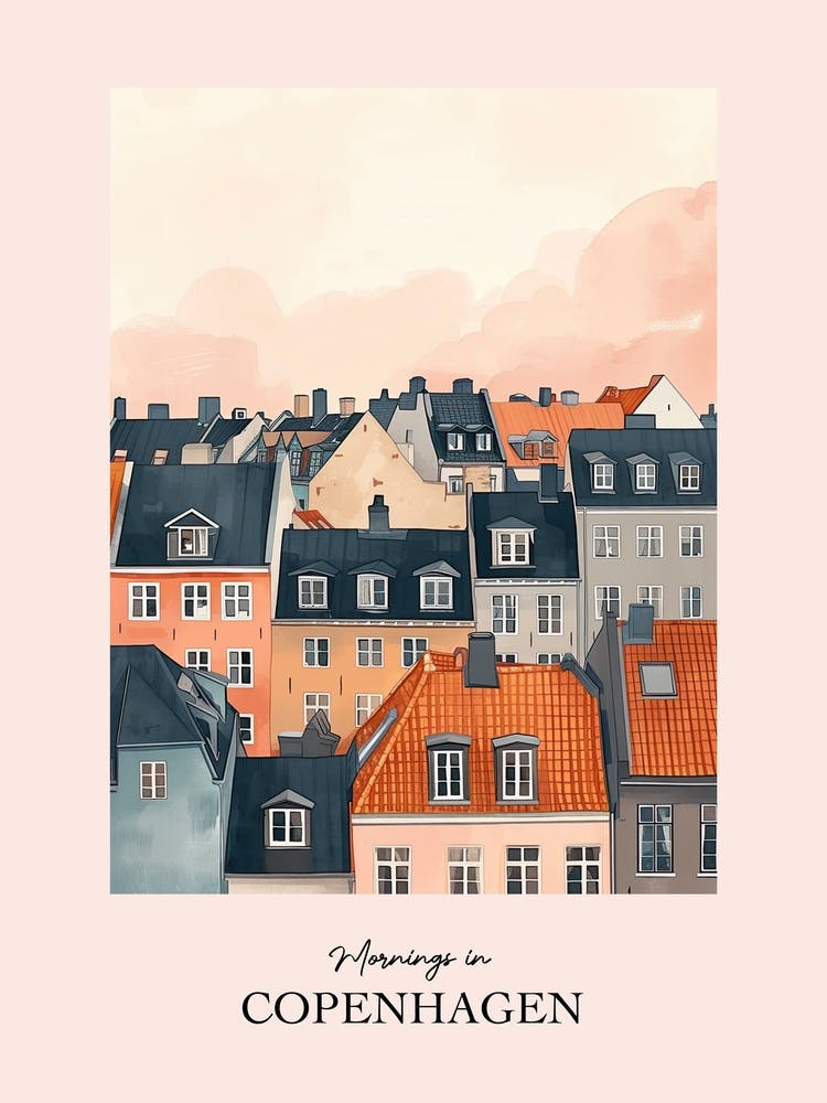 Mornings In Copenhagen Rooftops Morning Skyline 2