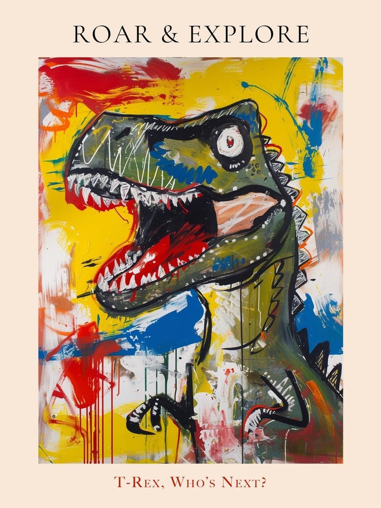 Paint Drip Graffiti Style T Rex Poster