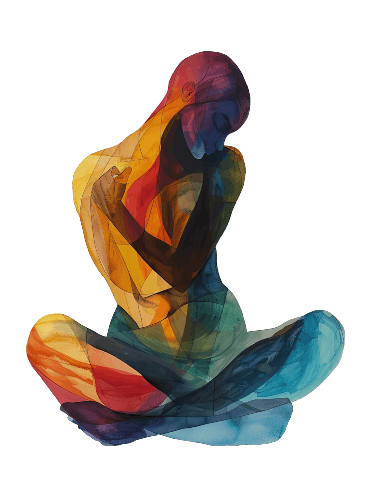 Colorful Abstract Painting Of Woman Body