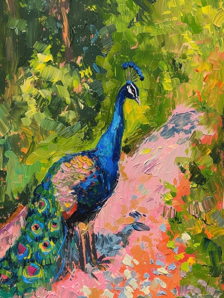 Brushstroke Peacock On The Gravel Path 3
