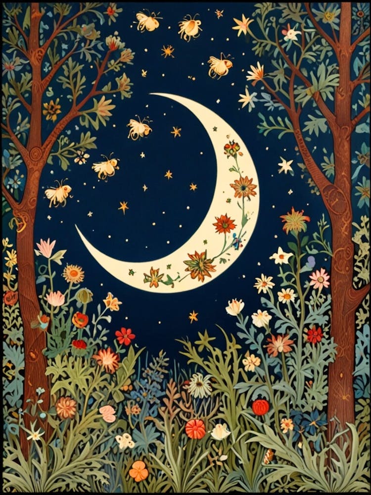 William Morris Moon And Bees 2