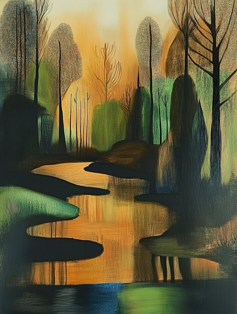 Sunset In Abstract Nature
