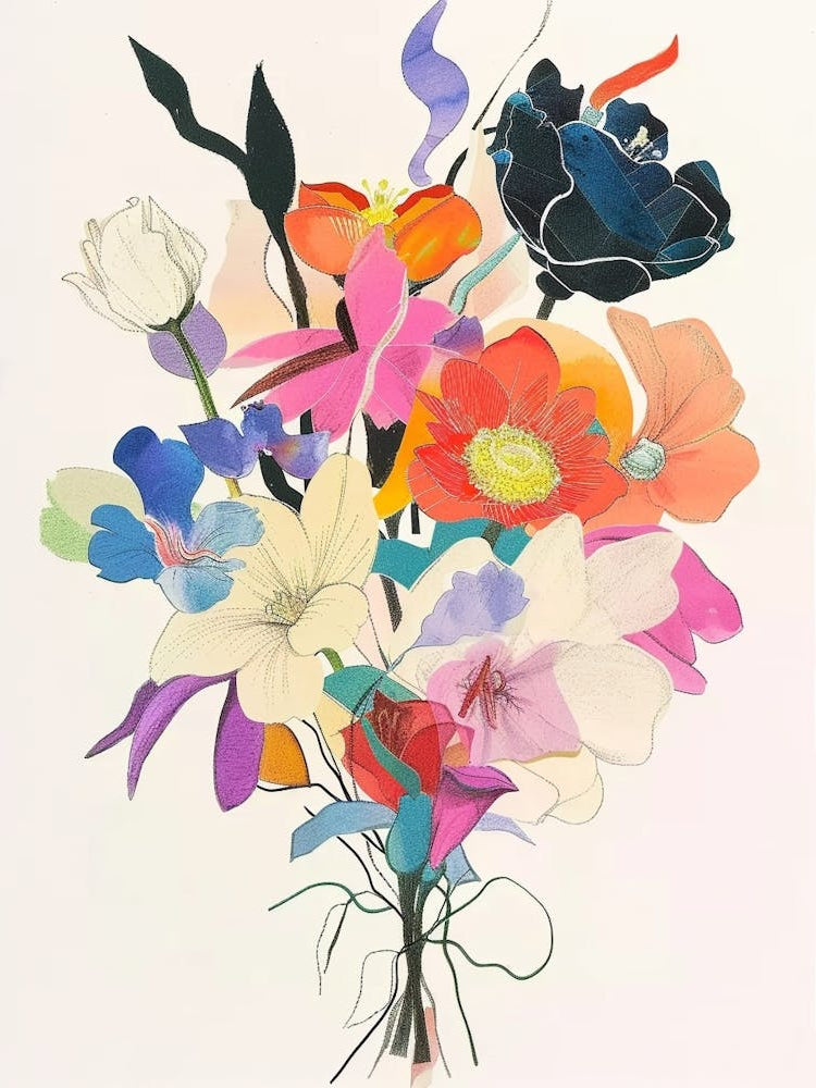 Moonflower Collage Flower Bouquet