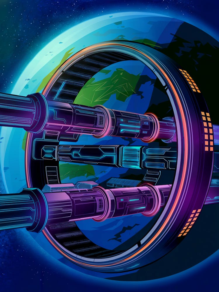 Spaceship Neon, Anime Art Lofi