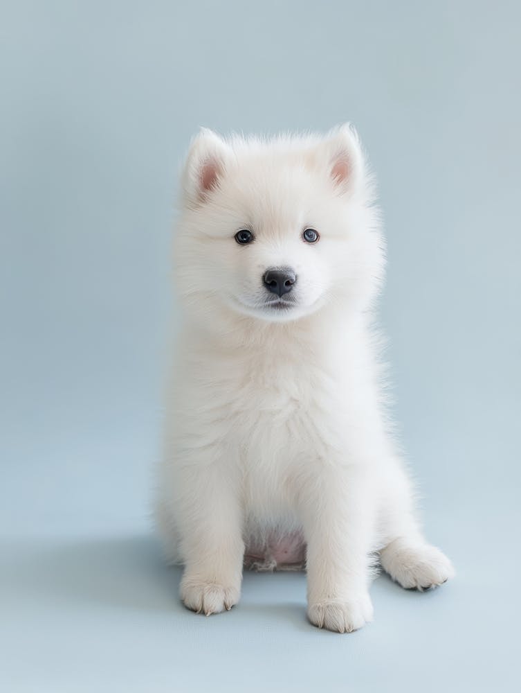 Samojedenwelpe. KI-generiert. 2