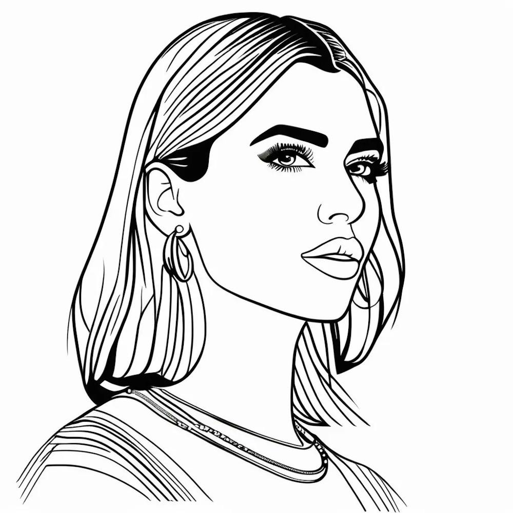 dua lupa line art portrait