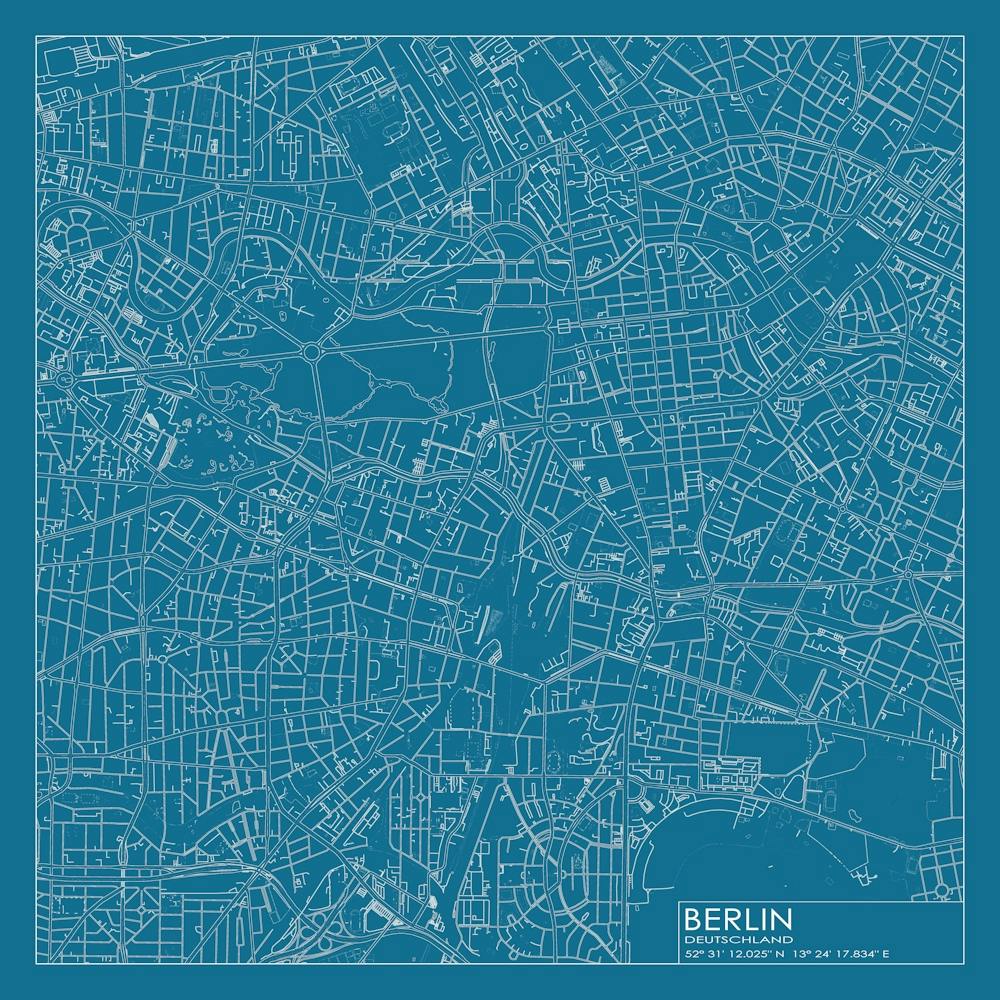 Berlin Deutschland city map blueprint design