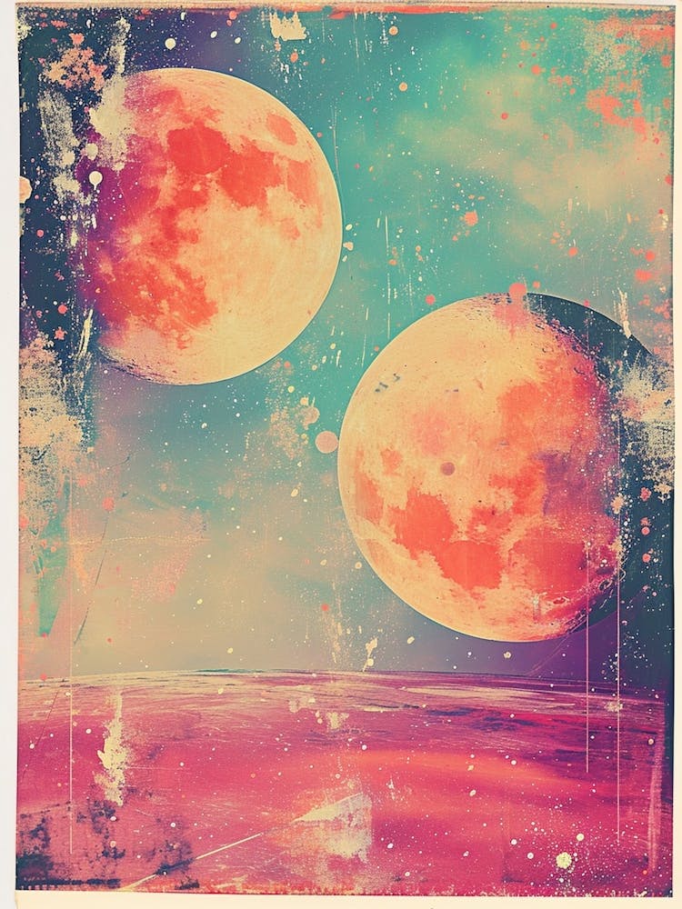 Moon Abstract Polaroid Inspired