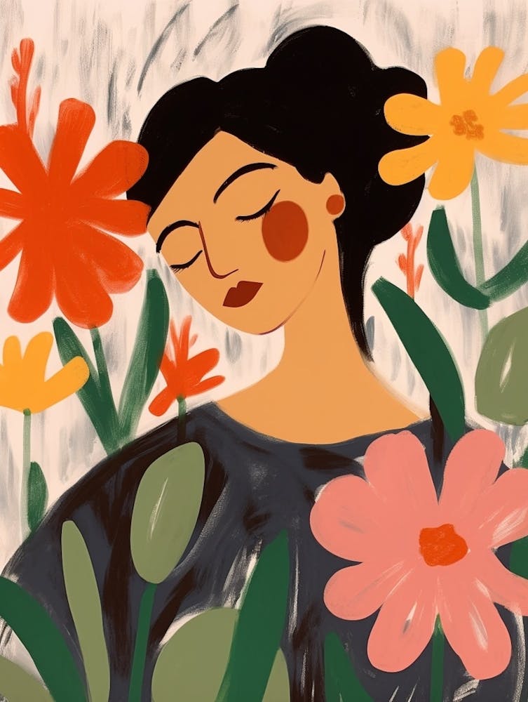 Femme aux Fleurs Automnales Tulipe 3