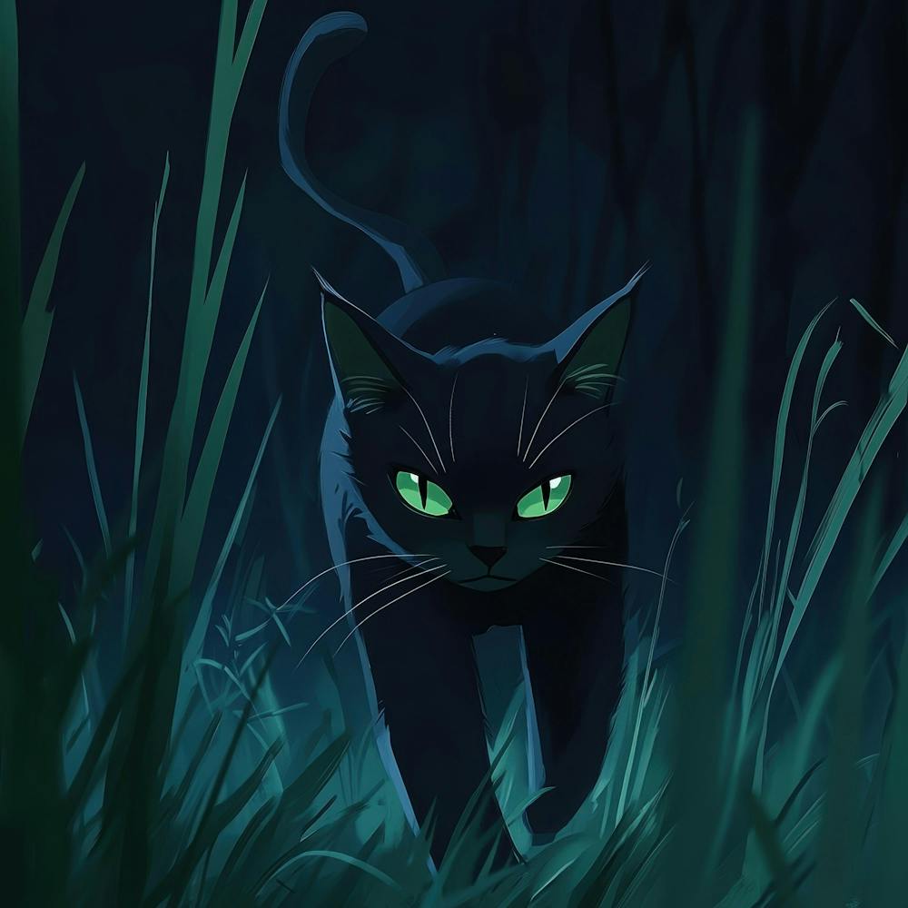 Black Cat In The Grass 3