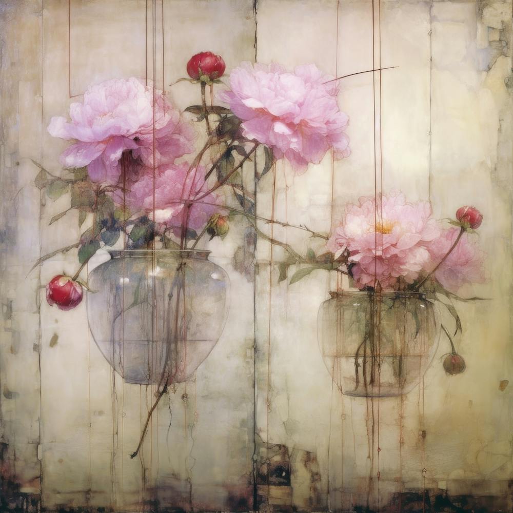 Peonies In Vases