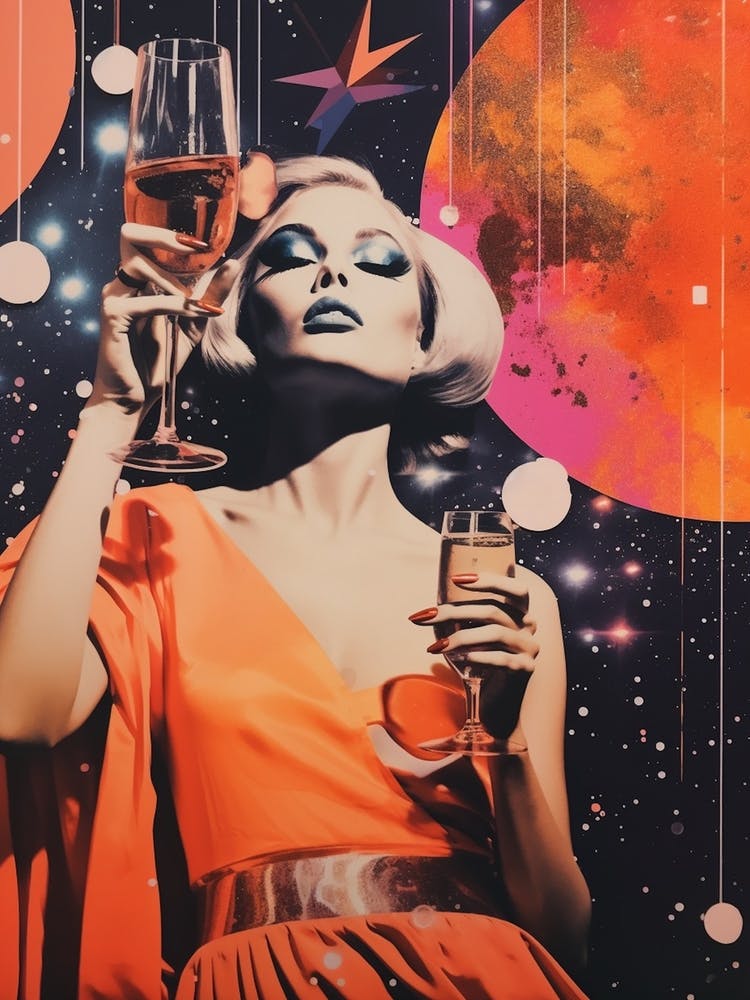 Vintage Space Prosecco Collage