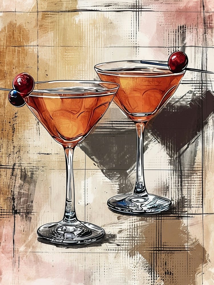 Illustration Inspirée Aquarelle Whiskey Sour