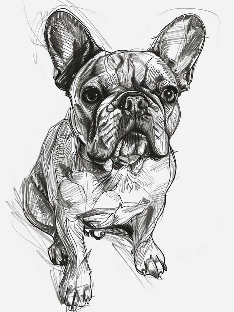 French Bulldog Line Sketch 3