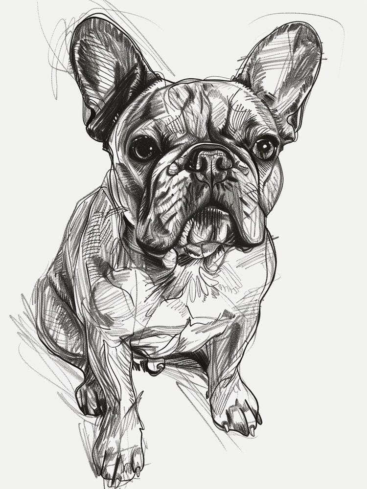 French Bulldog Line Sketch 3
