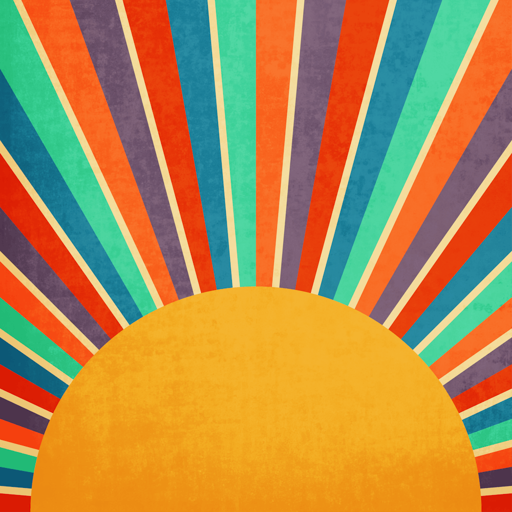 Retro Colorful Sun