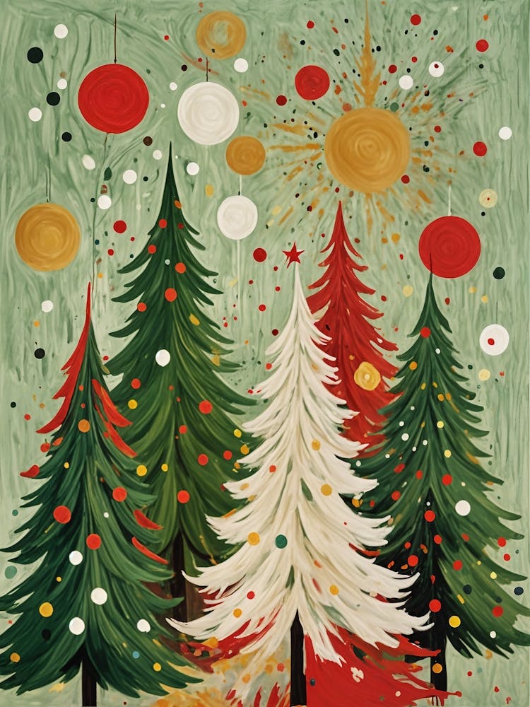 Christmas Trees And Splatters