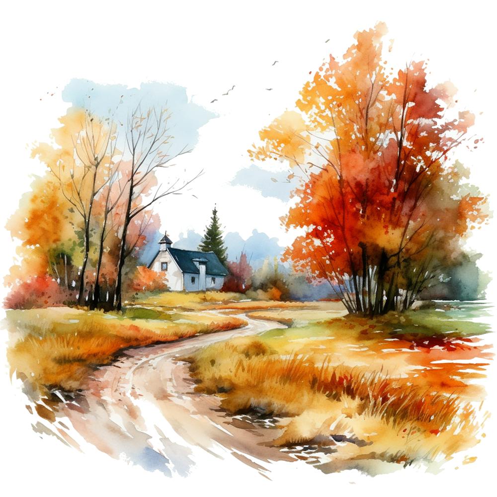 Aquarell Herbstlandschaft 26