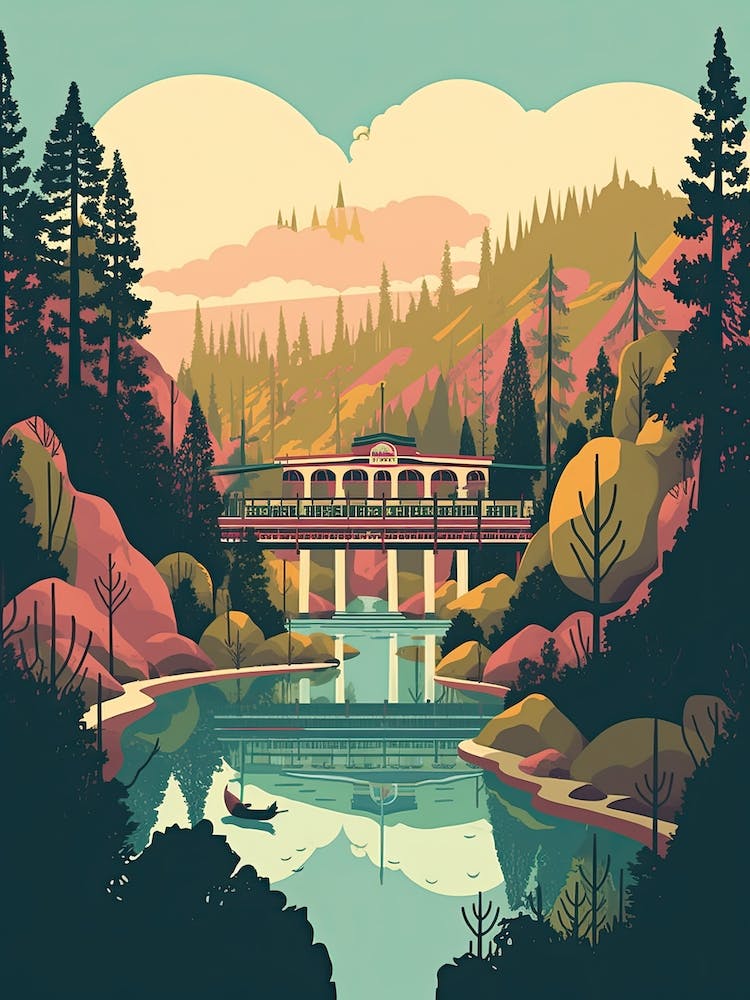 Santa Cruz California United States Travel Illustration 1