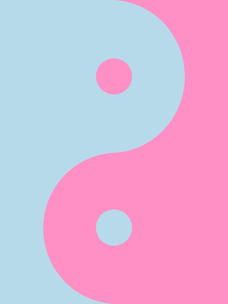 Pink And Blue Yin Yang