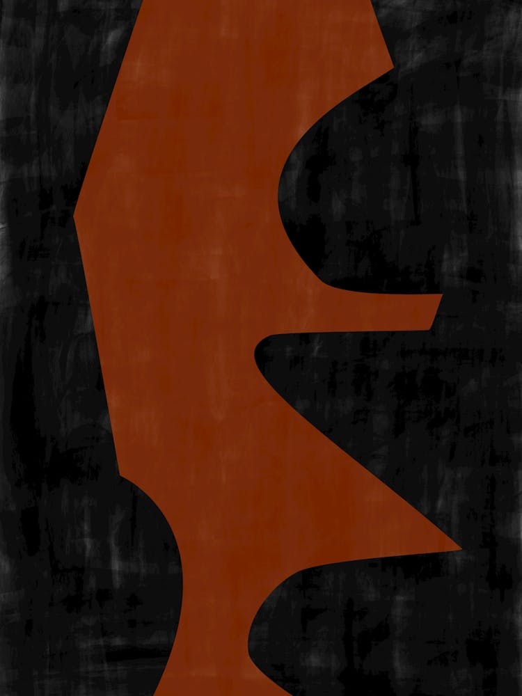 Black and Terracotta Organic Shapes Print No.2