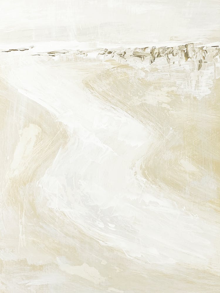 Emerging - Neutral River Abstract Landscape Painting