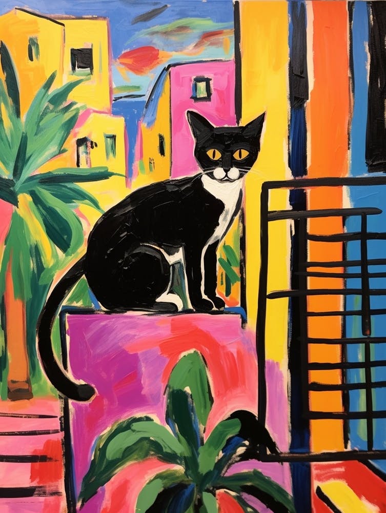 Painting Of A Cat In Palma De Mallorca Spain 2