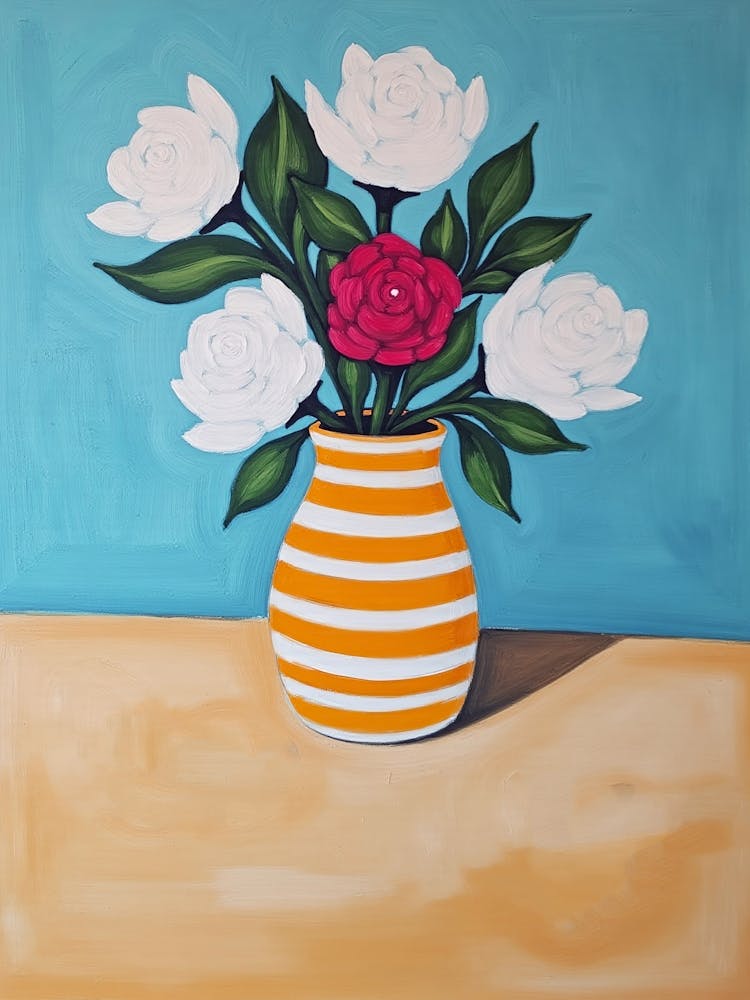 White Roses In A Vase