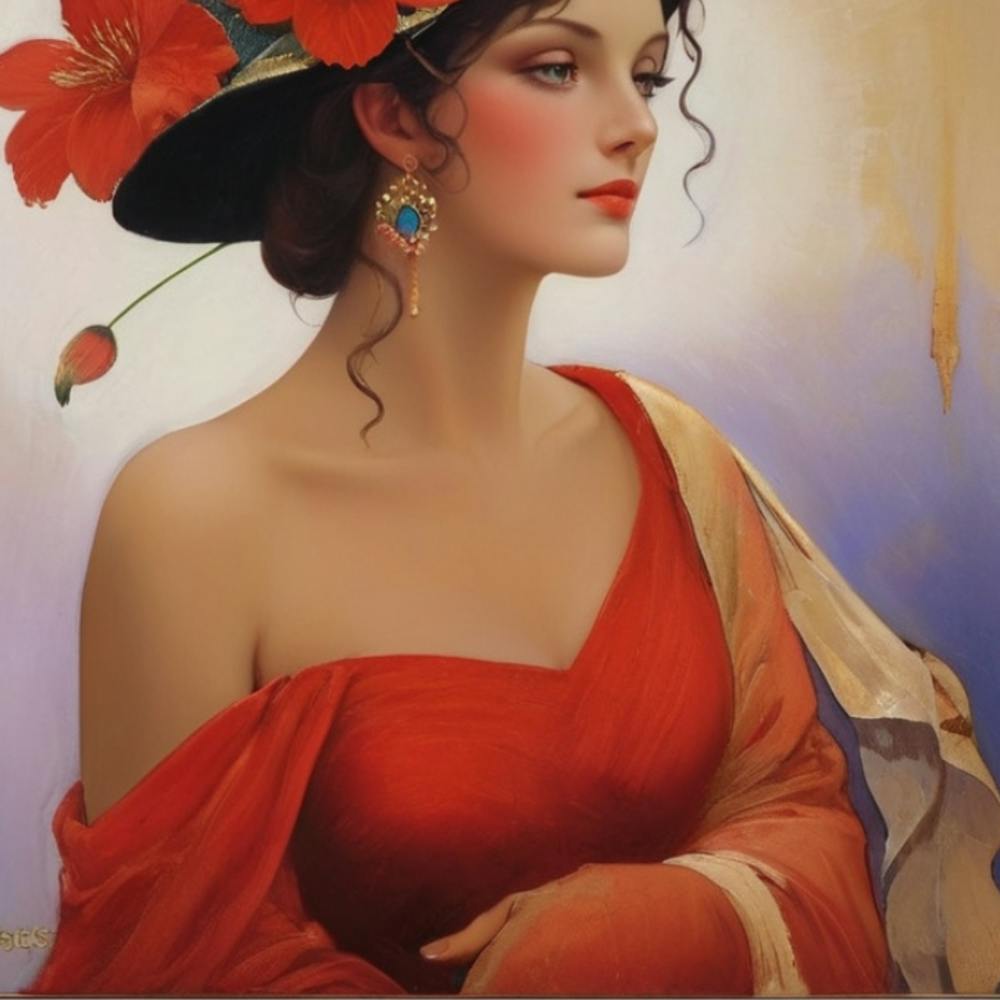 Dame in Rot
