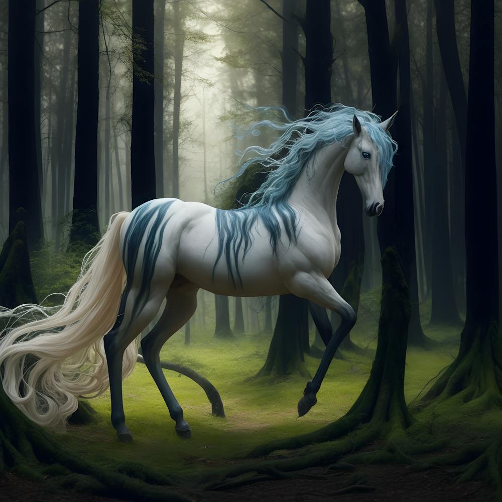 Unicorn In The Forest