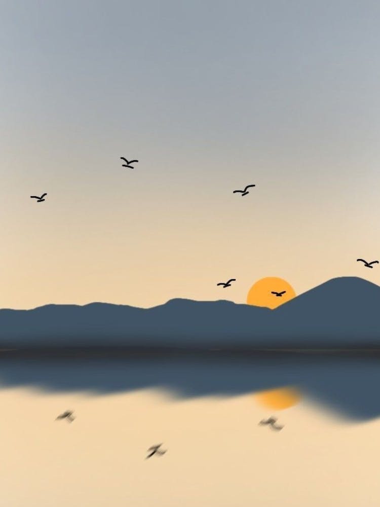 Sunrise Over The Lake