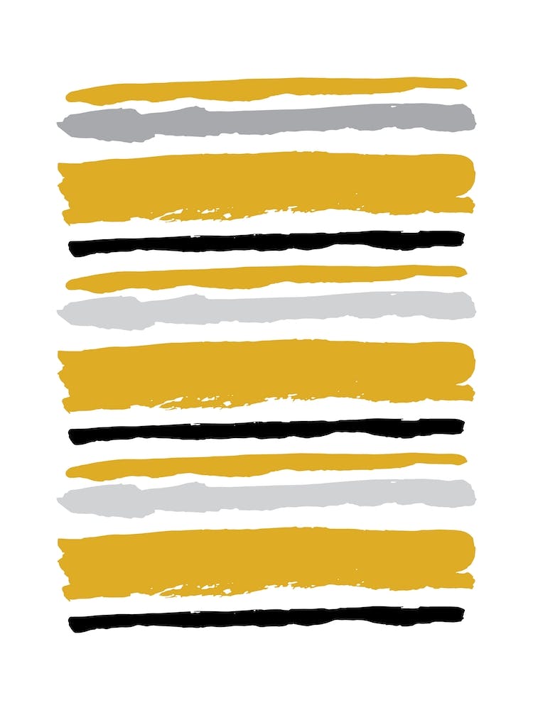 Mustard and Black Abstract Stripes