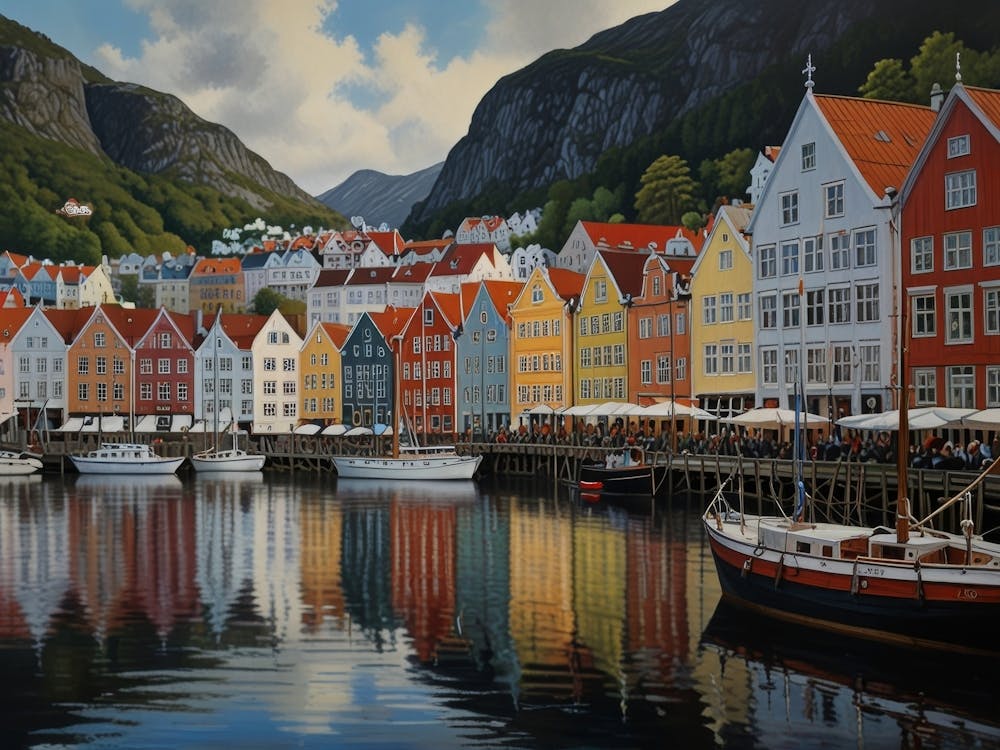 Colorful Houses In Bergen art