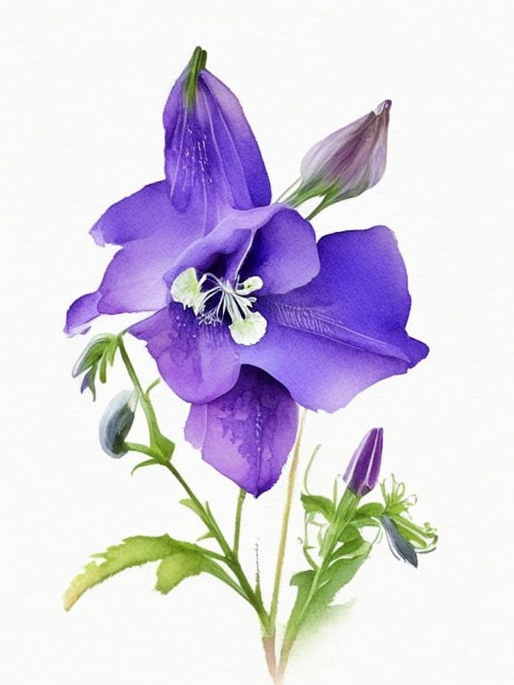 Bellflower Wildflower Watercolour 2