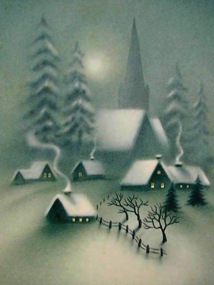 Village Covered With Snow