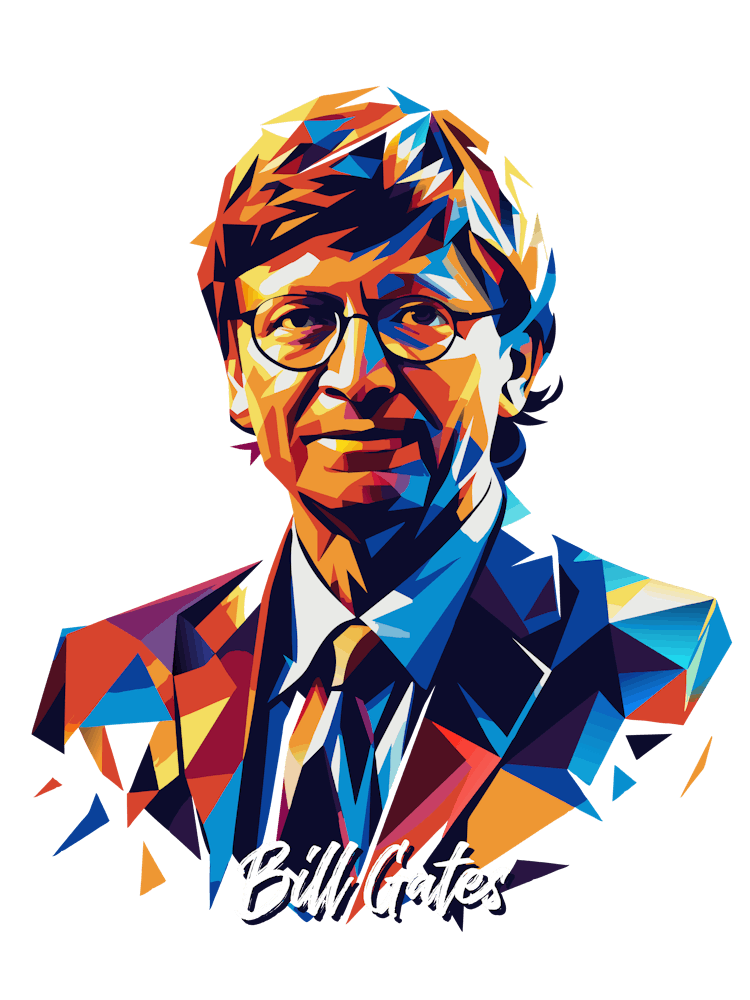 Bill Gates Portrait WPAP Pop Art
