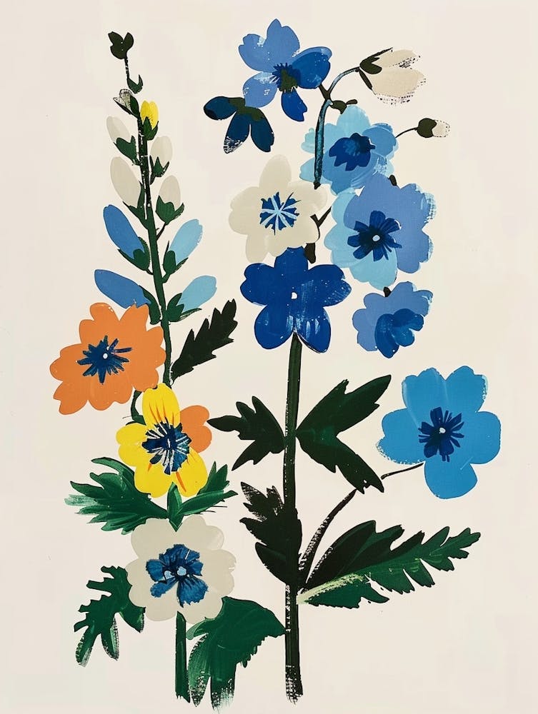 Painted Florals Delphinium 2