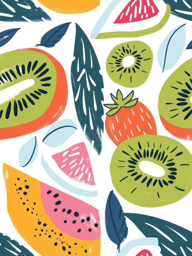 Kiwi Close Up Illustration 3