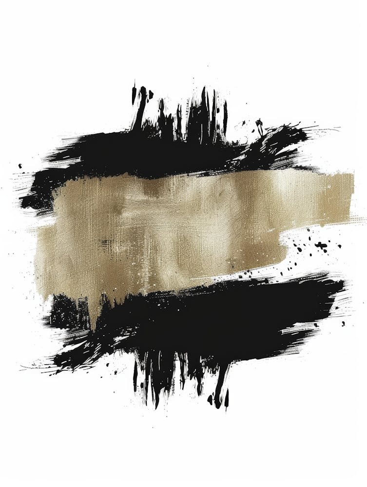 Gold And Black Brush Strokes 21