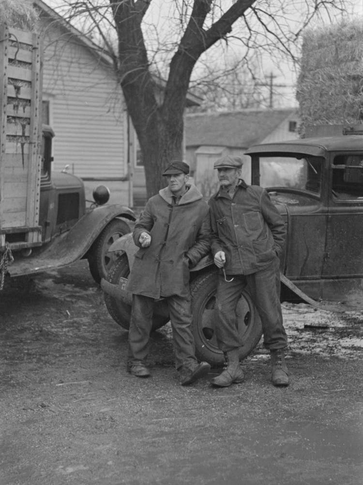 Two Farmers, Mapleton, Iowa By Russell Lee