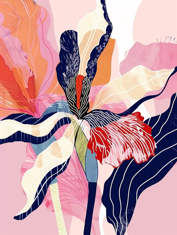 Colourful Flower Illustration Cyclamen 1