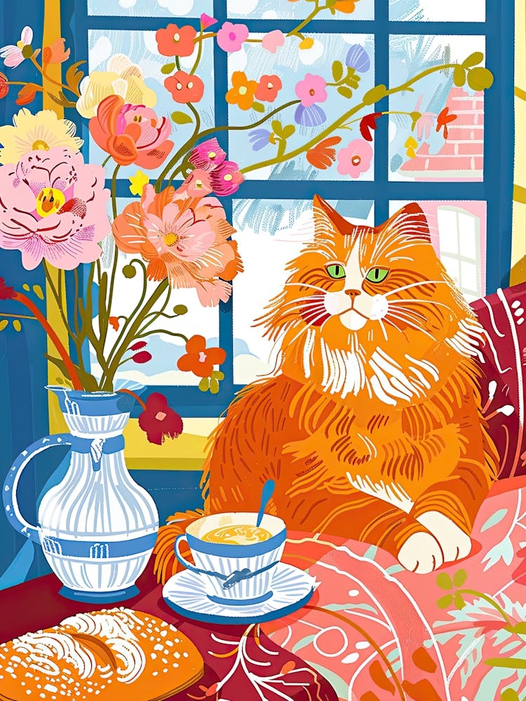 Tea Time With A Persian Cat 3