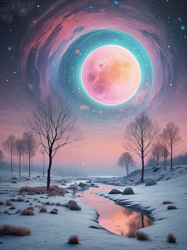 Cosmic Planet In The Snow