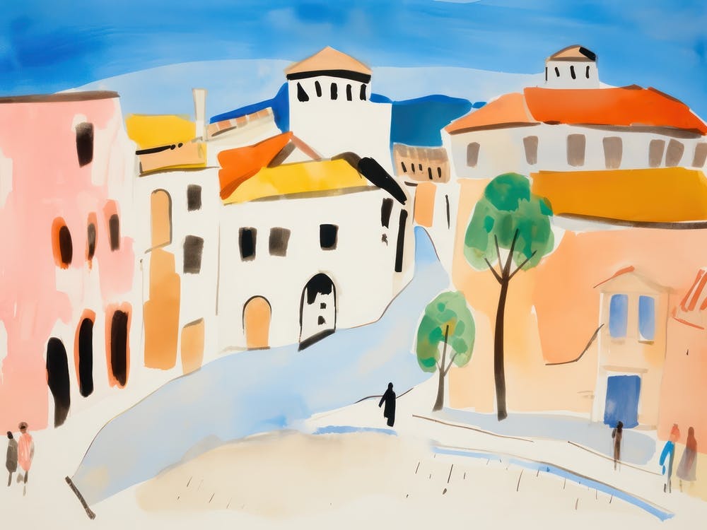 Forli Italy Cute Watercolour Illustration 2