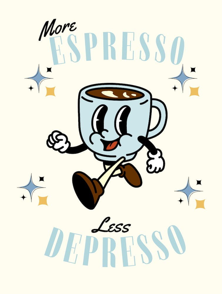 Retro More Espresso Less DEPRESSO